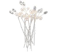 TOPPERFUN 6pcs Rhinestone Pearl Hair Pins for Weddings Classic Bridal Hair Accessories for Parties and Ceremonies Charming Decoration for Women