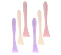 TOPPERFUN 6pcs Silicone Face Mask Brush Purple White Pink Colors Soft Applicator Spatula for Mud Clay Gel Masks Skincare Tools for Facial Cleansing Routine