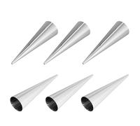 TOPPERFUN 6pcs Stainless Steel Croissants Horn Molds Diy Spiral Baked Essential Cake Baking Mold Big for Pastry Horn Moulds