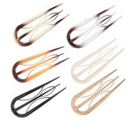 TOPPERFUN 6pcs u Shaped French Hair Pins for Women Chignon Styling, Ancient Style Bun Forks Tree Branch Design, Mixed Colors for Thick Curly Hair and Traditional Hairstyles