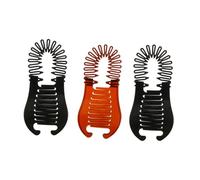 TOPPERFUN 6pcs Vintage Plastic Banana Hair Clips for Women Flexible Ponytail Holder Combs Non-slip Hair Clamps in Black and Brown