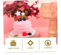 TOPPERFUN 70pcs Glitter Cake Picks Silver Star Cupcake Toppers Unique Wood and Paper Decorations for Birthday Parties Cakes Depth Ornaments