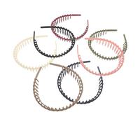 TOPPERFUN 7pcs Non-slip Plastic Headbands with Teeth Wavy Hair Hoops for Sport and Face Washing Secure Grip Hair Bands for Managing Small Strands During Skincare and Makeup Routines