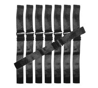 TOPPERFUN 8pcs Adjustable Elastic Black Wig Bands with Non-slip Secure Strap Design, Made of Polyester and Rubber for Daily Use and Wig Making Accessories