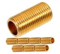 TOPPERFUN 8pcs Brass Hollow Threaded Lamp Rod Extension Coupling for DIY Repair Standard Metric Thread Connector for Lighting Fixtures and Hardware Projects
