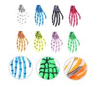 TOPPERFUN 8pcs Creative Skeleton Hand Hair Clips Fashion Decorative Barrettes for Halloween Eye Catching and Women Hairpins Fluorescent Orange Pink Green White and Black