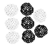 TOPPERFUN 8pcs High Elasticity Rhinestone Hair Nets for Buns Stretchy Knit Mesh Bun Holders for Women and Professional Nurse Dance Ballet Wig Ponytail Holder Secure Hair Styling for Work and