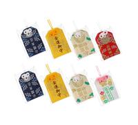 TOPPERFUN 8PCS Japanese Omamori Amulet Bags Mixed Color Style Luck Amulet Sachets for Blessings Lightweight Pendant for Backpack Wallet Car Mirror