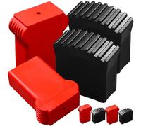 TOPPERFUN 8pcs Ladder Feet Covers Rubber Protector Set for Folding Step Ladders Black and Red 2.5x6.3cm 3x5cm Accessories for Home Use