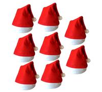 TOPPERFUN 8pcs Santa Hat Felt White Adult Assorted Xmas Knit Velvet Little Crazy Holiday Hats Festive Big Colors Men Holiday Headwear Santa Claus Beanies Cloth Red