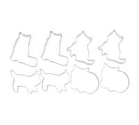 TOPPERFUN 8pcs Stainless Steel Cat-Shaped Cookie Cutters Biscuit Mold Baking Tool Heat-Resistant Non-Slip Edged Side for Easy Dough Release Multifunctional for Sandwiches Cakes Chocolates