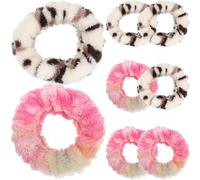 TOPPERFUN 8pcs Water-absorbent Flannel Wrist Bands for Women and Girls, Soft Moisture and Sweat Absorbing Wristbands, Suitable for Applying Makeup and Doing Chores, Assorted Colours