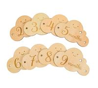 TOPPERFUN 8Pcs Wooden Milestone Cards for Growth Monthly Photo Props with Unique Designs Shower for Recording Special Moments