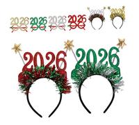 TOPPERFUN 8Pcs Year Headwear Glitter Eyeglasses Headband Combo for Festive Party Photo Props Eye Catching Design for Family Gatherings and Corporate Events Celebration