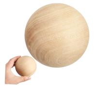 TOPPERFUN 9cm Ball Tabletop Decoration, Solid Wooden DIY Craft Ball, Non-Hole Unfinished Smooth Round Supplies for Christmas Birthday Craft Decoration