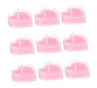 TOPPERFUN 9pcs Heart-Shaped Scented Tea Light Candles Romantic Paraffin Wax Home Wedding Adornment for Proposals Festivals and Special Occasions Soft Flickering Light for Eye Comfort