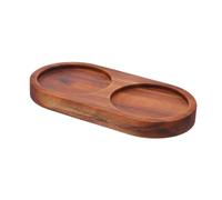 TOPPERFUN Acacia Grinder Rest Tray Grinder Base Holder Noise Dampening Dining Table Protector Compatible with Various Salt Pepper Mills Kitchen Accessory