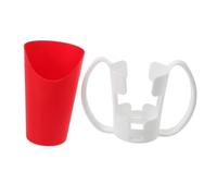 TOPPERFUN Adaptive Nosey Drinking Cup with Detachable Handle for Elderly and Patients Stable Grip Vessel for Disabilities Easy-Clean Plastic Tumbler with Holder Suitable for Special Needs