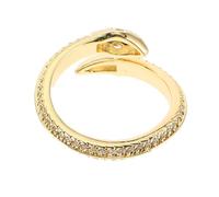 TOPPERFUN Adjustable Gold Serpentine Wraparound Ring for Women with Wear-resistant Copper and Zircon, Unique Snake-shaped Costume Jewellery for Daily Wear and Parties