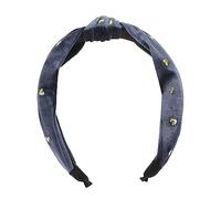 TOPPERFUN Adorable Hot Drilling Knot Hairband for Festive Parties Durable Velvet Cloth Headband Grey Blue for Cosplay and Family Gatherings