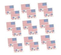 TOPPERFUN American Flag Body Decals 25pcs Removable and Washable Material Temporary Tattoos Stickers Heart Shape Waterproof on Independence Day for Face and Box Decoration