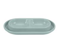 TOPPERFUN Ant-Ant Double Cat Bowl Small Gray Pet Feeder Food and Water Dish Anti-Ant Proof Cat Bowls for Stray and Small Pets