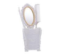 TOPPERFUN Anti-static Hair Comb and Handheld Mirror Set in Elegant White PVC Case Portable Vanity Kit for Women Makeup and Hair Care Compact Travel-friendly Brush and Cosmetic Mirror Combo