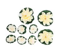 TOPPERFUN Artificial Water Floating Ornaments 9pcs Eva Decorative Fake for Ponds and Aquatic Plants Home and Public Places