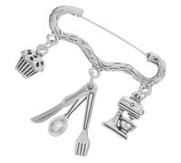 TOPPERFUN Baking Chef Brooch Pin Decorative Enamel Lapel Pin for Clothes Kitchen Costume Cake Baker Gift for Women