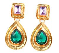 TOPPERFUN Baroque Teardrop Earring Inlaid Zircon Earring for Everyday Antique Style for Special Occasions