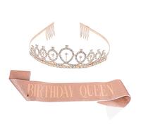 TOPPERFUN Birthday Queen Crown Strap for Girls Creative Birthday Theme Party Dressing Props Party Costume Favors for Celebrations