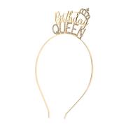 TOPPERFUN Birthday Queen Headband Rhinestone Crown Party Hairband for Women Photo Booth Accessory for Birthday Celebrations Weddings Festivals and Holidays