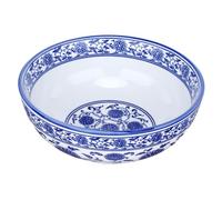 TOPPERFUN Blue White Porcelain Ceramic Bowl for Soup Salad Noodles Rice Fruit Serving Food Grade Tableware with Pattern Easy to Clean and Kitchen Dish