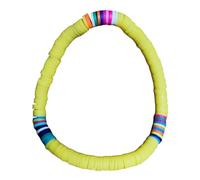 TOPPERFUN Bohemian Style Polymer Clay Bracelet for Couples Handmade Elastic Rope Soft Clay Bangle Fading-resistant Jewelry for Women