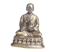 TOPPERFUN Brass Buddha Statue Religious Decor with Stable Base Retro Sacred Sculpture for Home Office Hotel Artistic Figurine for Feng Shui and Tabletop Display