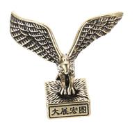 TOPPERFUN Brass Eagle Figurine Desktop Statue Antique Eagle Sculpture Solid Brass Home Office Decor Collectible Figurine for Desk Display