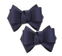 TOPPERFUN Bridal Flats and Wedding Navy Blue Ribbon Bow Shoe Clips Removable Grosgrain Fabric Buckles