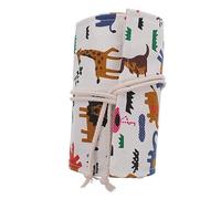 TOPPERFUN Capacity Canvas Roll-up Pencil Holder Multiple Slots Space-Saving Design for Colored Pencils Markers and Brushes for Students and Artists