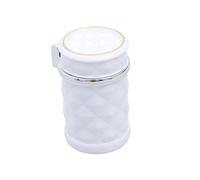 TOPPERFUN Car Ashtray Smokeless with Lid, White Diamond Cut Car Cigarette Ashtray with Blue Led Light, Portable Cup Holder Compatible for Travel and Vehicle Use
