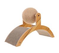 TOPPERFUN Cat Scratcher Ball Ferris Wheel Wooden Turntable Track | Sisal Scratch Board for Cats, Wear-resistant PET, Independent Play Support, Khaki Finish