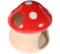 TOPPERFUN Ceramic Hamster Hideout Cooling Nest Small Animal Mushroom House Decorative Pet Shelter for Hamsters Guinea Pigs and Hedgehogs