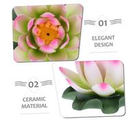 TOPPERFUN Ceramic Lotus Incense Holder with Leaf Base for Meditation and Yoga Stable Zen Inspired Aromatherapy Burner for Relaxation Spa Home and Office Fragrance Decor