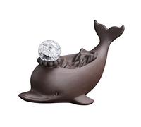 TOPPERFUN Ceramics Dolphin Backflow Incense Burner for Aromatherapy and Home Decoration with Classic Delicate Detail Design Suitable for Home and Store Use