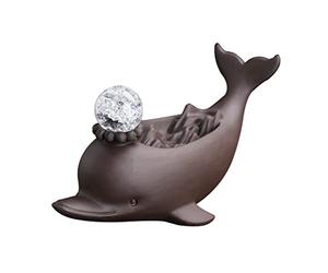 TOPPERFUN Ceramics Dolphin Backflow Incense Burner for Aromatherapy and Home Decoration with Classic Delicate Detail Design Suitable for Home and Store Use