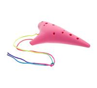 TOPPERFUN Children's 12-Hole Ocarina Alto AC Tone Beginner Musical Instrument Pink ABS Fine Craftsmanship Lightweight Practice Ocarina Random Color