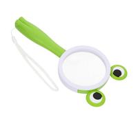 TOPPERFUN Children's Magnifying Glass with Anti-fall Design and Easy to Hold Abs Handle, Cartoon Animal Style Scientific Toy for Students Learning and Outdoor Observation, Green Acrylic