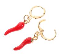 TOPPERFUN Chili Pepper Earrings for Women Gold Italian Horn Dangle Jewelry Trendy Hip-Hop Style Three Color Options Statement Ear Accessories