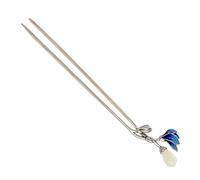 TOPPERFUN Chinese Style Jade Flower Hair Stick Traditional Chignon Pin for Women Floral Accessory for Weddings Special Occasions Durable with Cloisonne Finish Elegant Hair Styling Tool
