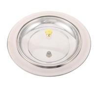 TOPPERFUN Christening Favours for Guests Stainless Steel Tray Glass Cover Baptism Party Plates Wine Serving Tray Church Holy Communion Plate Golden