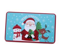 TOPPERFUN Christmas Cookie Tin with Lid, Rectangular Tinplate Candy Box for Biscuit and Chocolate Storage, Festive Xmas Metal Sweet Container for Holiday Packaging